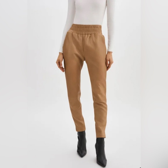 LaRoque Nineta Leather Joggers - Sesame